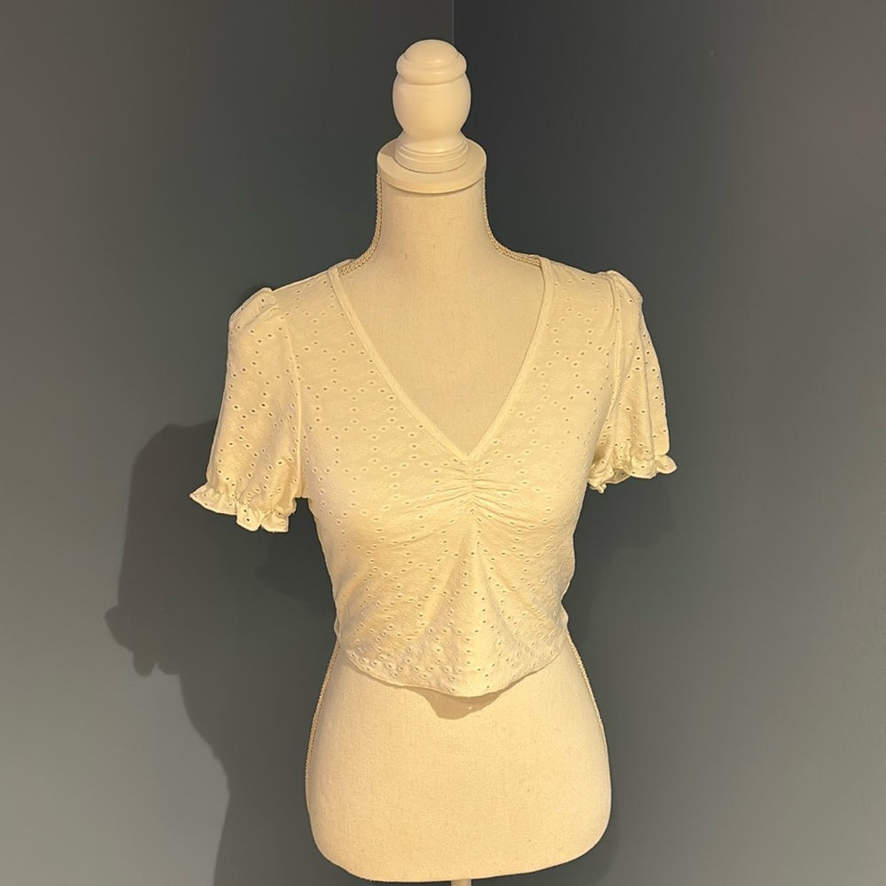 SHEIN white eyelet top